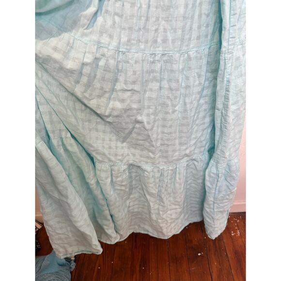 TRINA TURK Sky Blue 100% Cotton Halter Neck Sunglasses Maxi Dress Size XL - Picture 10 of 16